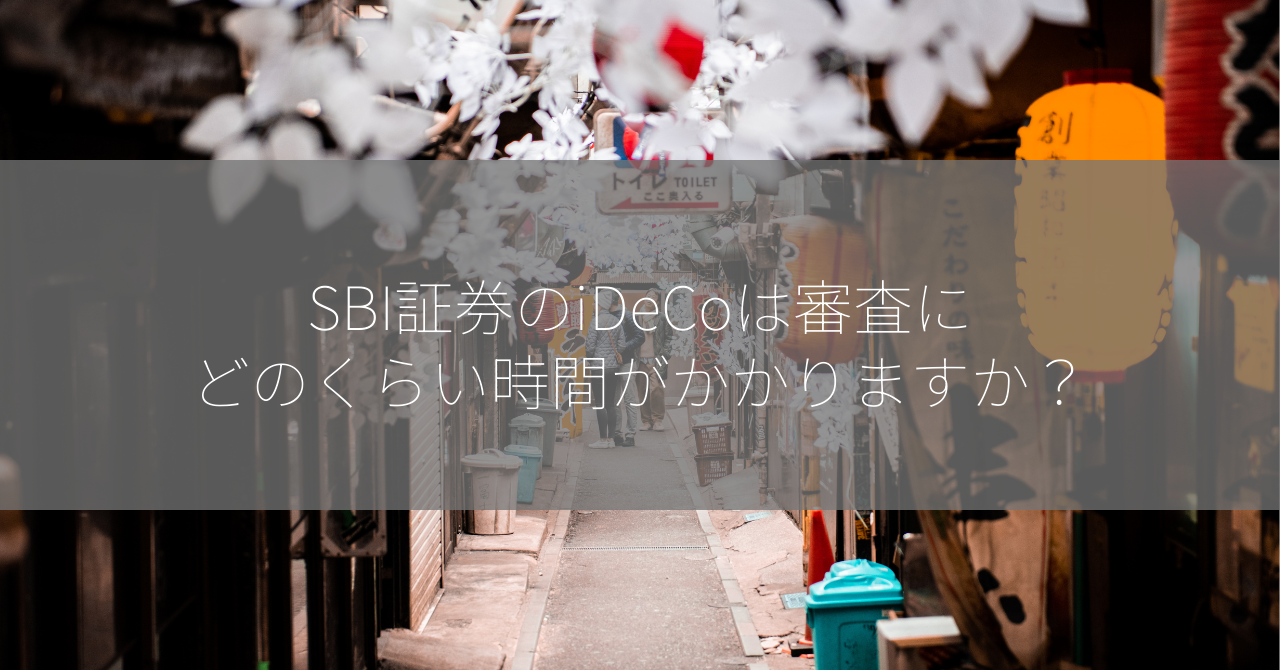 SBI証券のiDeCoは審査にどのくらい時間がかかりますか？